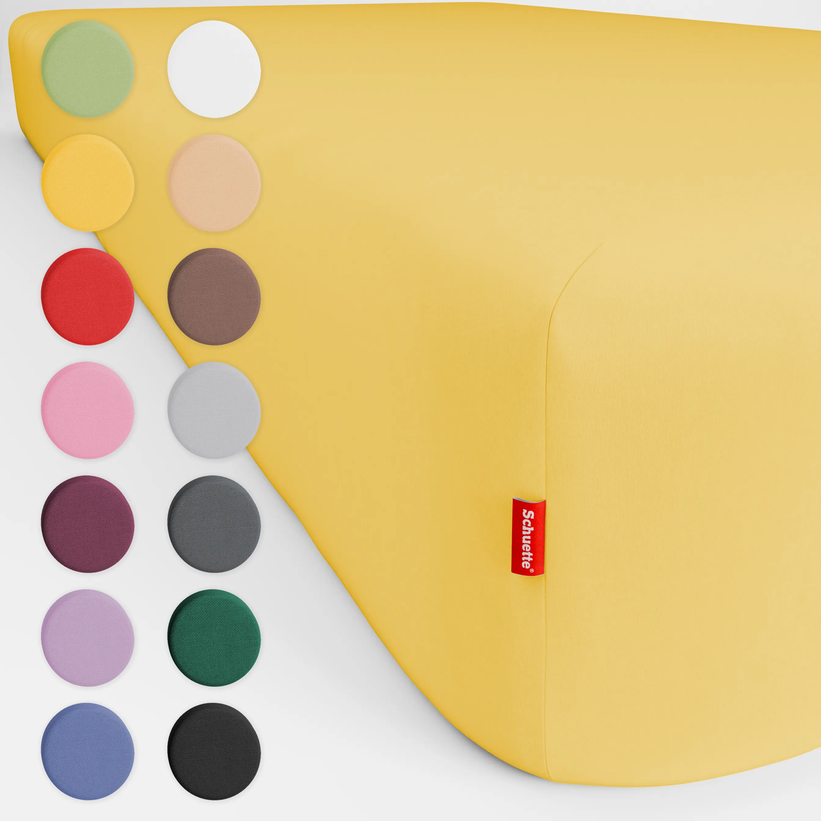 Schuette® Topper Spannbettlaken • 60 x 120 • Wow! Kollektion: Hello Yellow (Gelb) • 100% Superfluff Baumwolle, Blickdicht, Faltenfrei • mit Rundumgummi • Matratzenhöhe bis 10 cm