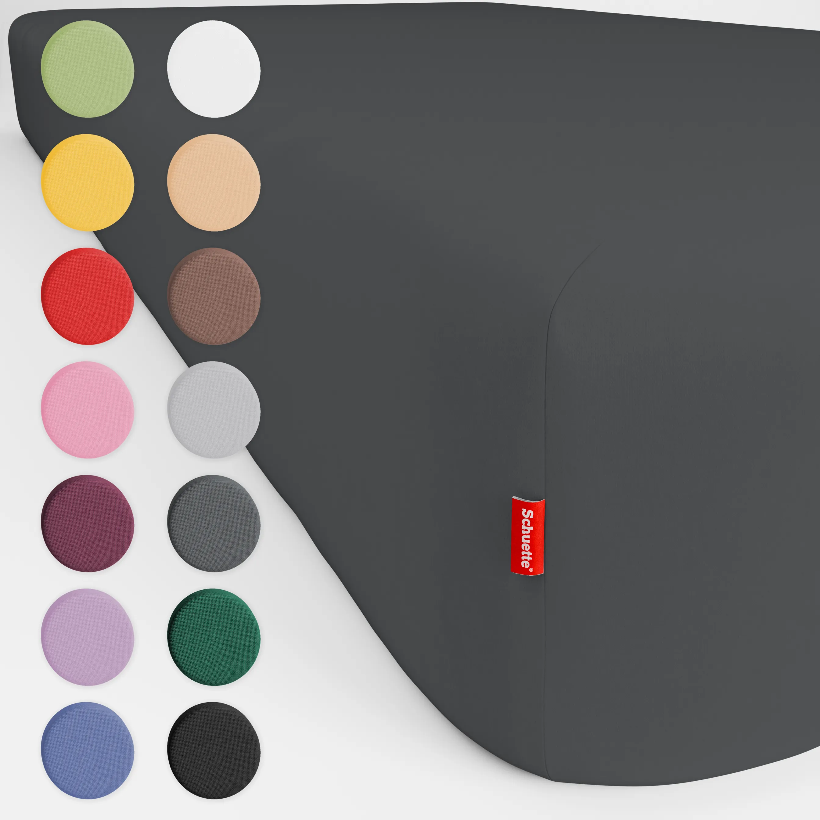 Schuette® Spannbettlaken • 180 x 200 • Wow! Kollektion: Shades of Earl Gray (Dunkelgrau) • 100% Superfluff Baumwolle, Blickdicht, Faltenfrei • mit Rundumgummi • Matratzenhöhe bis 35 cm
