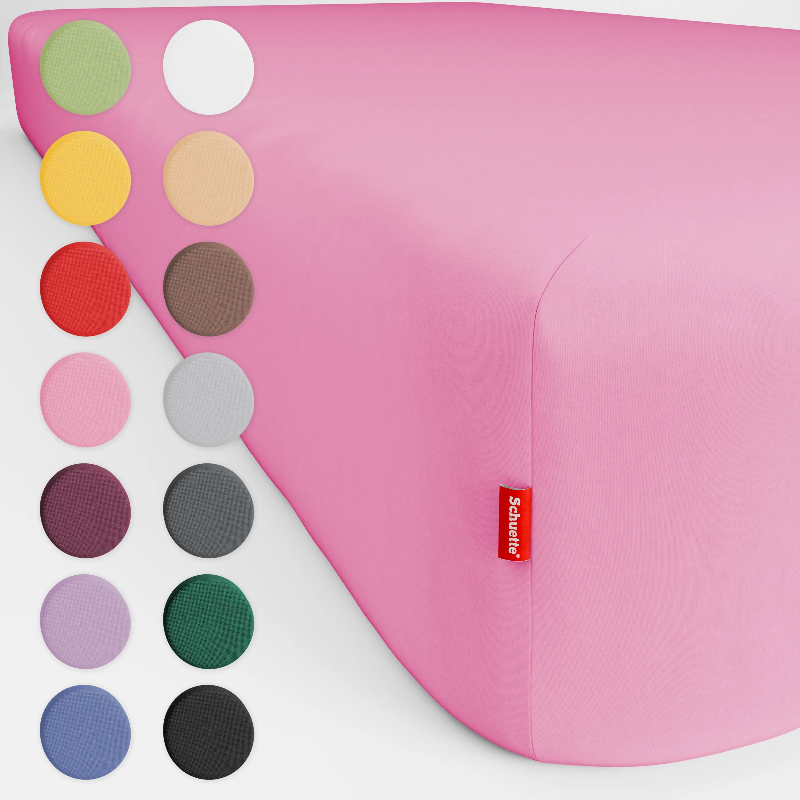 Schuette® Spannbettlaken • 180 x 200 • Wow! Kollektion: Let me Pink! (Rosa) • 100% Superfluff Baumwolle, Blickdicht, Faltenfrei • mit Rundumgummi • Matratzenhöhe bis 20 cm
