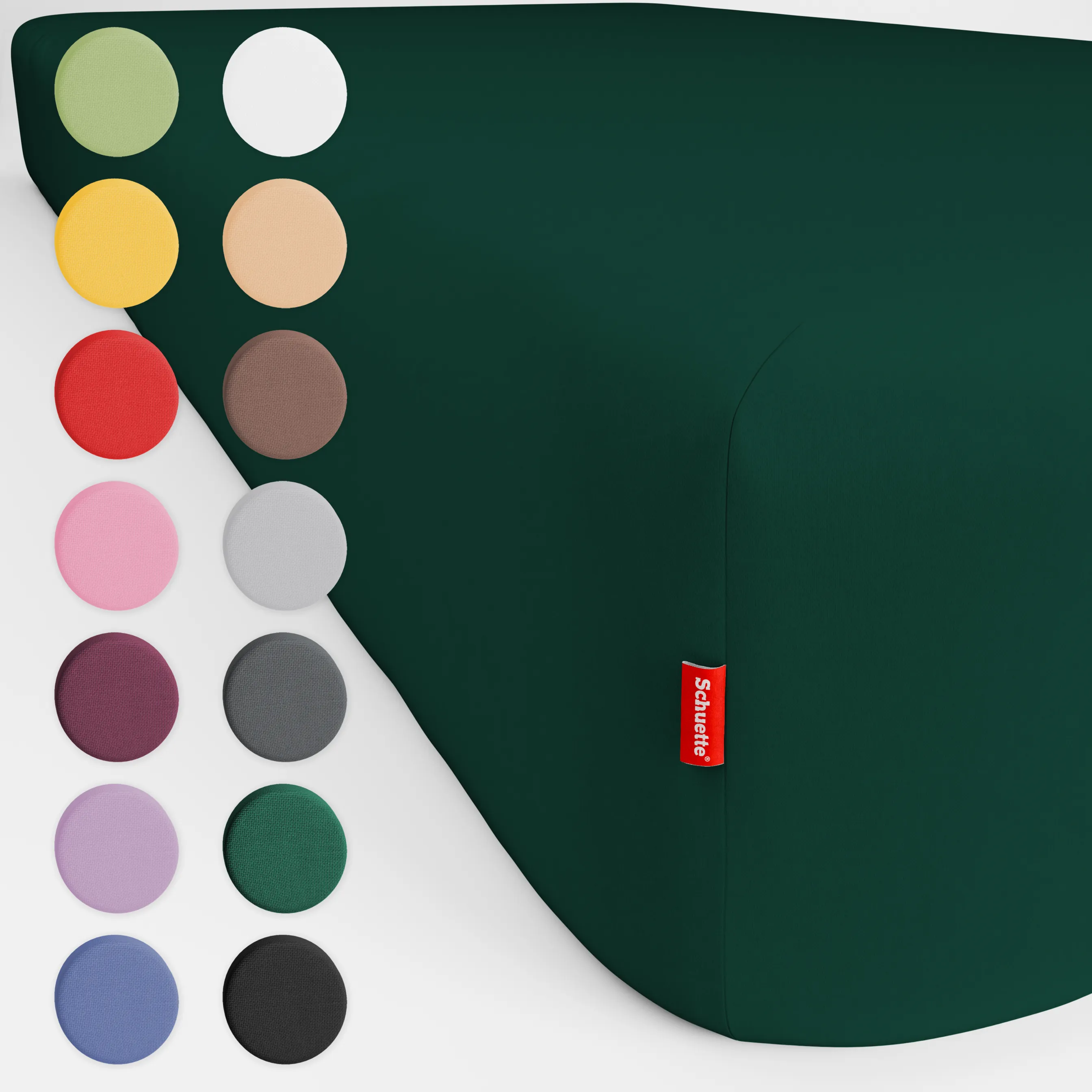 Schuette® Spannbettlaken • 70 x 200 • Wow! Kollektion: Miss Emerald (Dunkelgrün) • 100% Superfluff Baumwolle, Blickdicht, Faltenfrei • mit Rundumgummi • Matratzenhöhe bis 35 cm