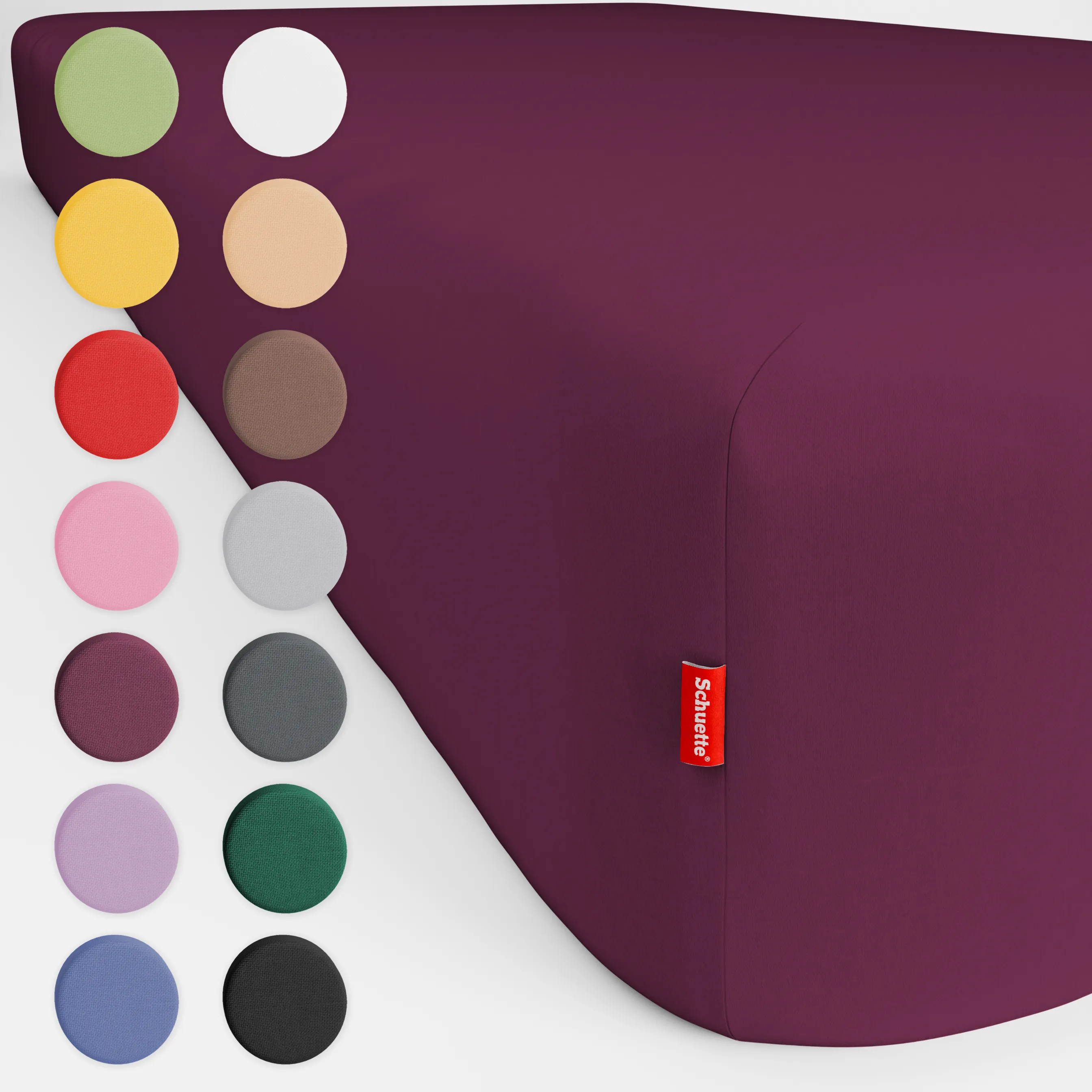 Schuette® Topper Spannbettlaken • 90 x 200 • Wow! Kollektion: Purple Matter (Dunkelviolett) • 100% Superfluff Baumwolle, Blickdicht, Faltenfrei • mit Rundumgummi • Matratzenhöhe bis 10 cm