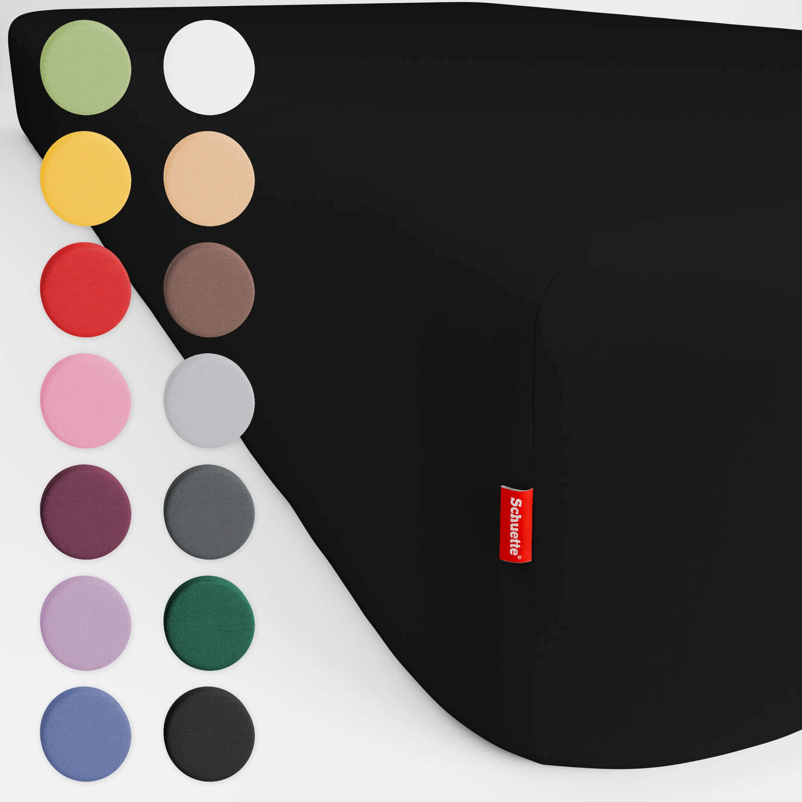 Schuette® Spannbettlaken • 180 x 200 • Wow! Kollektion: Beyond Black (Schwarz) • 100% Superfluff Baumwolle, Blickdicht, Faltenfrei • mit Rundumgummi • Matratzenhöhe bis 40 cm