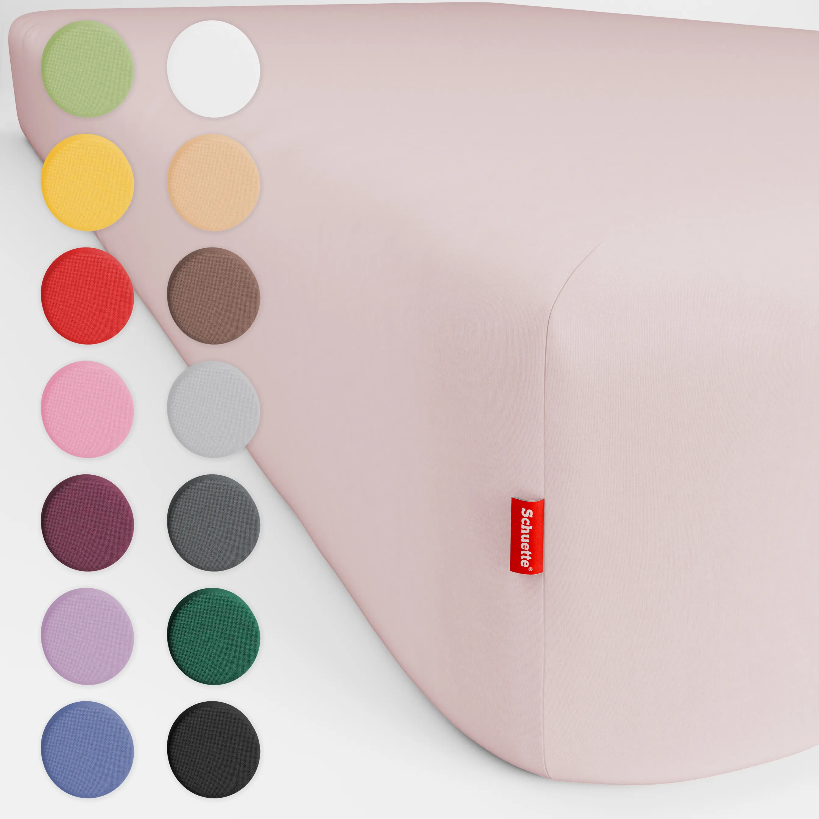 Schuette® Spannbettlaken • 200 x 200 • Wow! Kollektion: Cherry Blossom (Pastellrosa) • 100% Superfluff Baumwolle, Blickdicht, Faltenfrei • mit Rundumgummi • Matratzenhöhe bis 25 cm