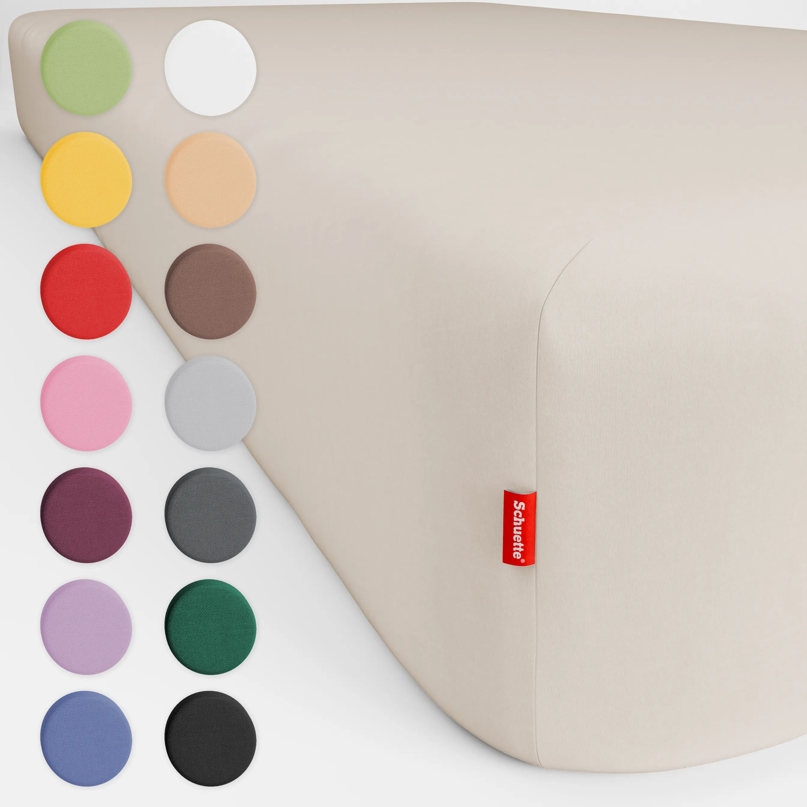 Schuette® Spannbettlaken • 160 x 200 • Wow! Kollektion: Vanilla & Co. (Beige) • 100% Superfluff Baumwolle, Blickdicht, Faltenfrei • mit Rundumgummi • Matratzenhöhe bis 40 cm