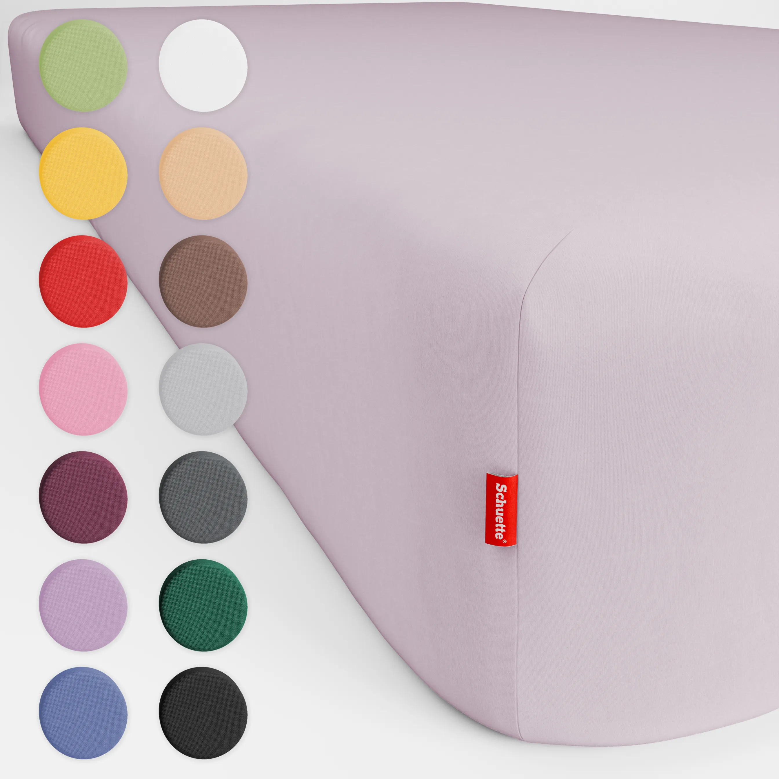 Schuette® Spannbettlaken • 200 x 200 • Wow! Kollektion: Lavender Haze (Pastelllila) • 100% Superfluff Baumwolle, Blickdicht, Faltenfrei • mit Rundumgummi • Matratzenhöhe bis 30 cm