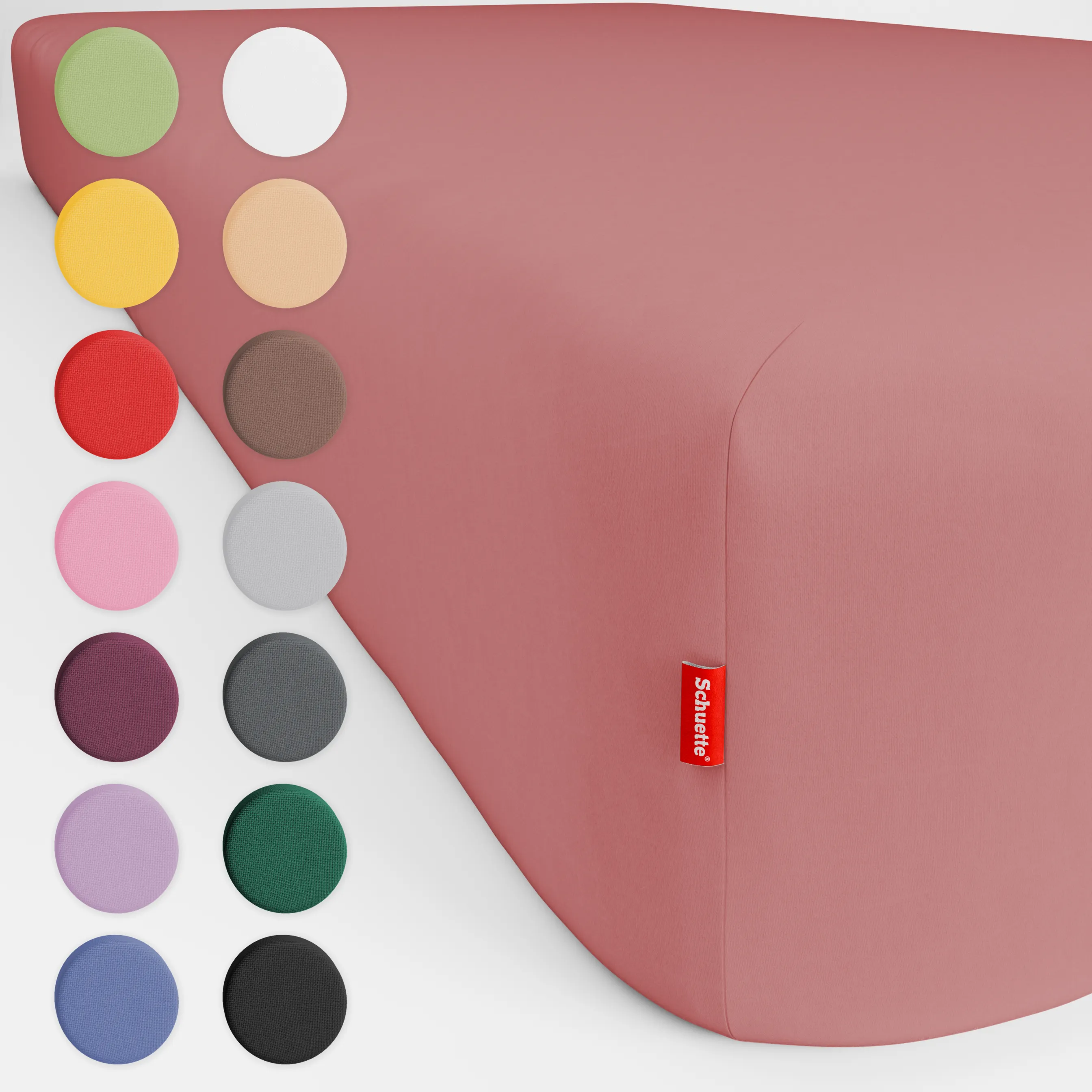 Schuette® Topper Spannbettlaken • 140 x 200 • Wow! Kollektion: Pink Fiction (Altrosa) • 100% Superfluff Baumwolle, Blickdicht, Faltenfrei • mit Rundumgummi • Matratzenhöhe bis 15 cm