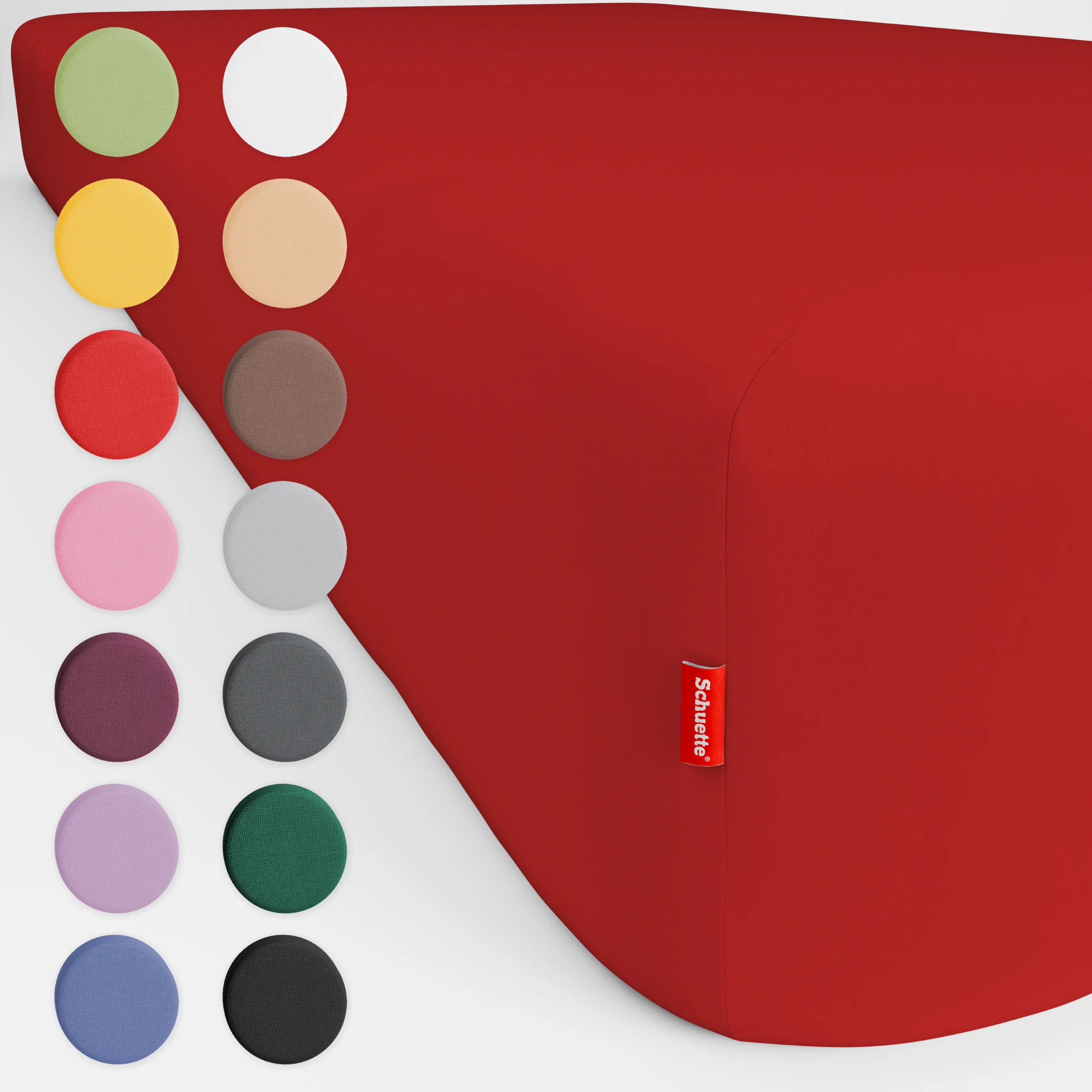 Schuette® Topper Spannbettlaken • 80 x 200 • Wow! Kollektion: Red-volution (Weinrot) • 100% Superfluff Baumwolle, Blickdicht, Faltenfrei • mit Rundumgummi • Matratzenhöhe bis 15 cm