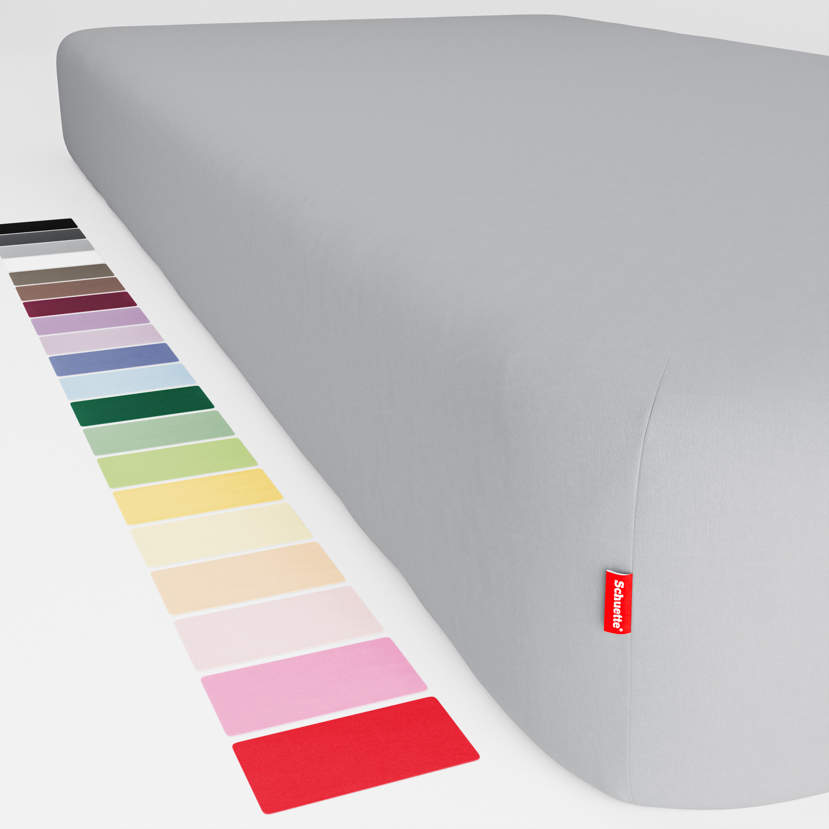 Schuette® Topper Spannbettlaken • 60 x 120 • Wow! Kollektion: Graceful Grayce (Hellgrau) • 100% Superfluff Baumwolle, Blickdicht, Faltenfrei • mit Rundumgummi • Matratzenhöhe bis 15 cm