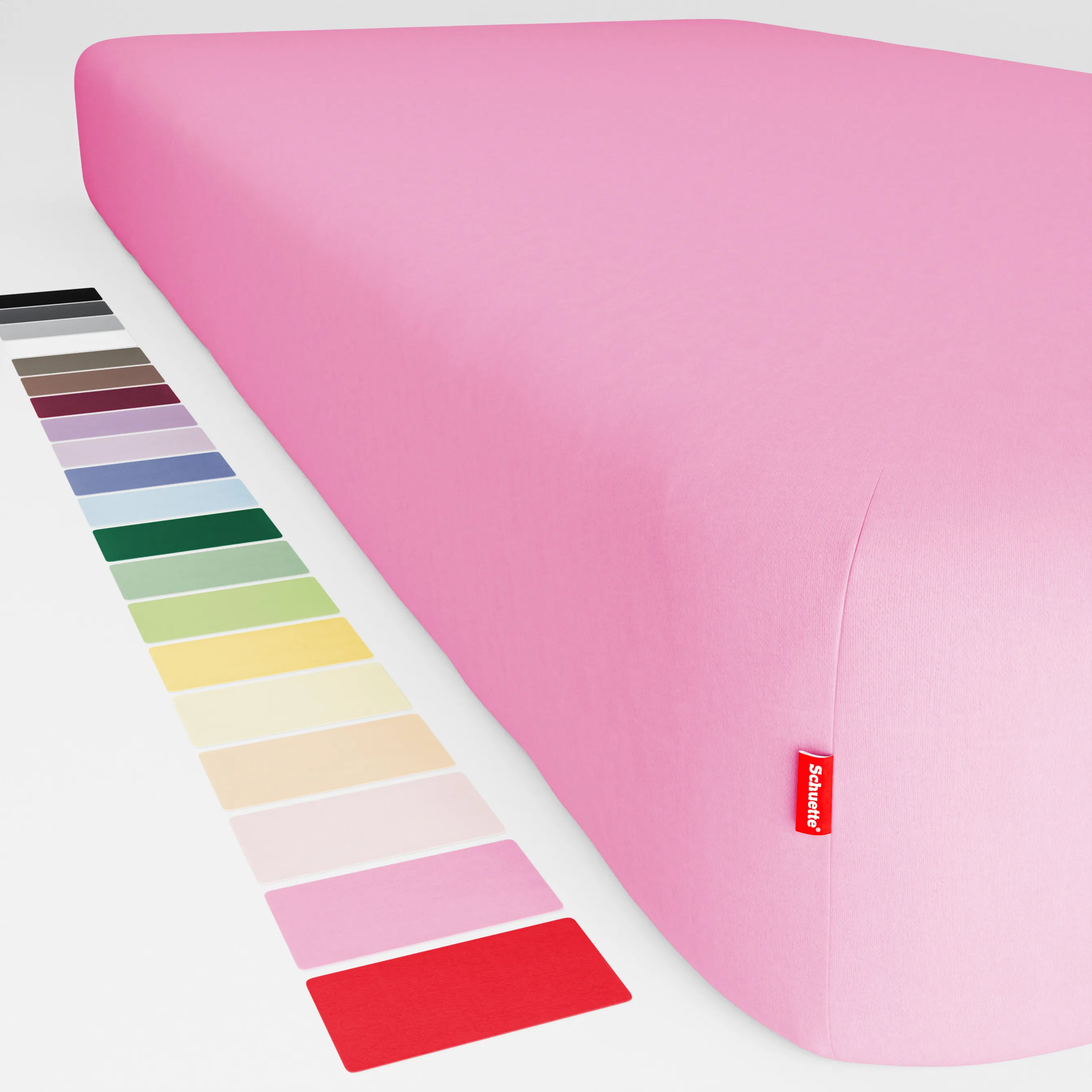 Schuette® Topper Spannbettlaken • 90 x 200 • Wow! Kollektion: Let me Pink! (Rosa) • 100% Superfluff Baumwolle, Blickdicht, Faltenfrei • mit Rundumgummi • Matratzenhöhe bis 10 cm