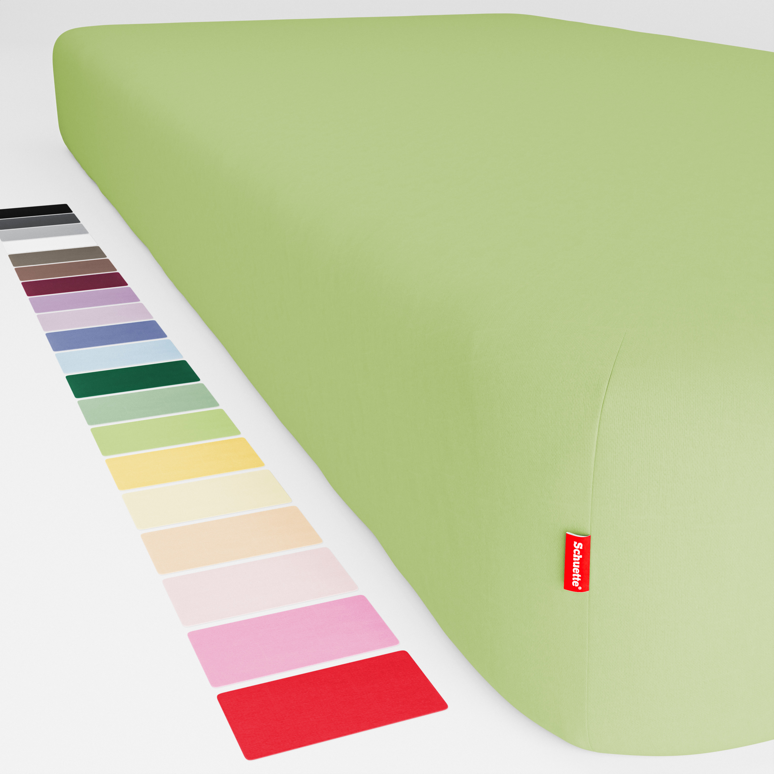 Schuette® Spannbettlaken • 160 x 200 • Wow! Kollektion: Lime Time (Hellgrün) • 100% Superfluff Baumwolle, Blickdicht, Faltenfrei • mit Rundumgummi • Matratzenhöhe bis 35 cm