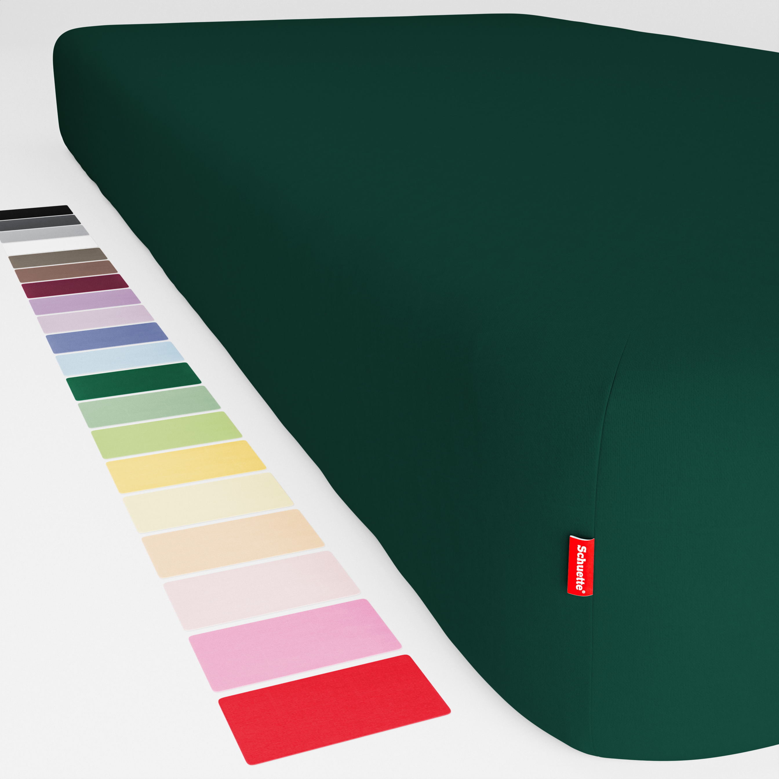 Schuette® Topper Spannbettlaken • 200 x 220 • Wow! Kollektion: Miss Emerald (Dunkelgrün) • 100% Superfluff Baumwolle, Blickdicht, Faltenfrei • mit Rundumgummi • Matratzenhöhe bis 10 cm