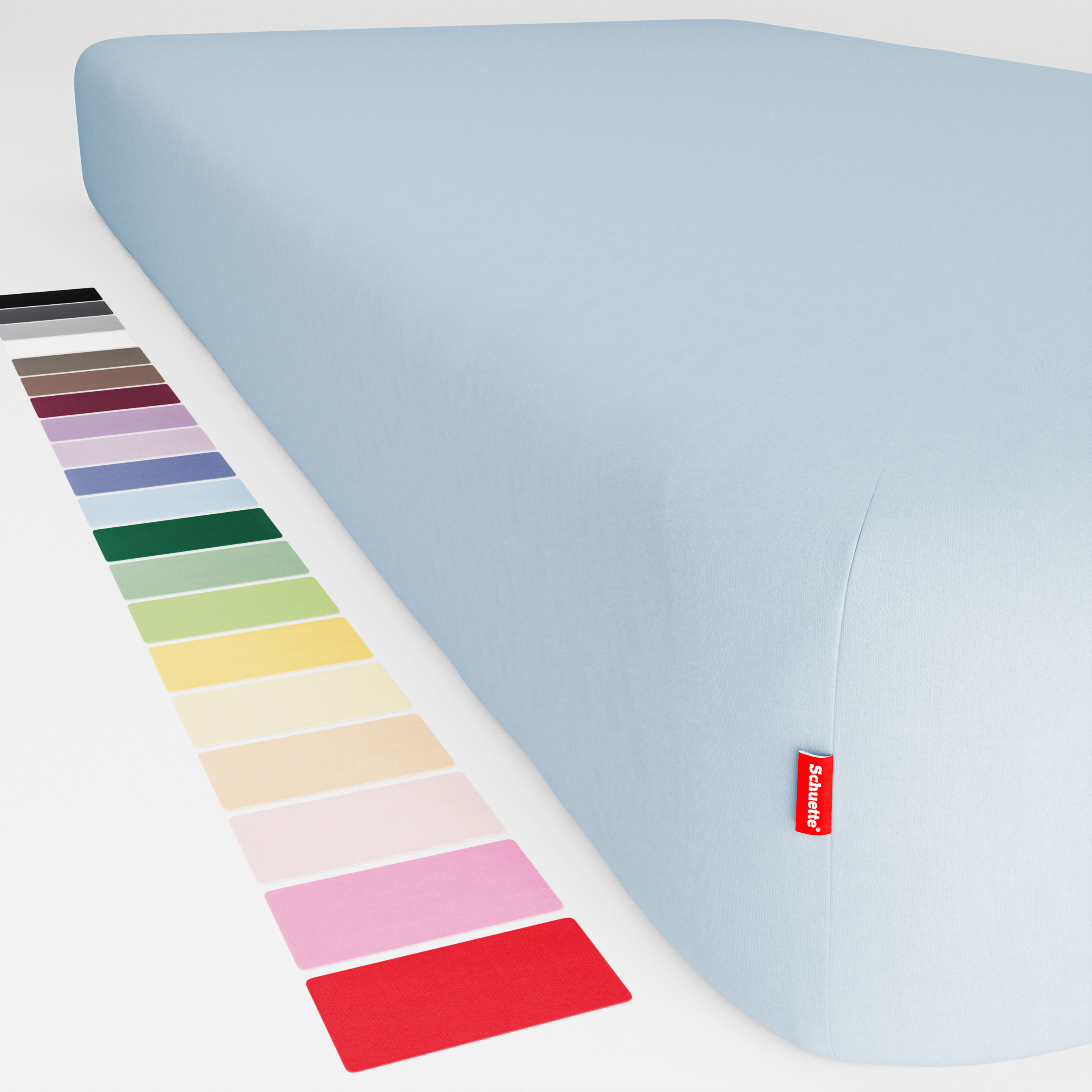 Schuette® Topper Spannbettlaken • 70 x 200 • Wow! Kollektion: Blue It Away (Pastellblau) • 100% Superfluff Baumwolle, Blickdicht, Faltenfrei • mit Rundumgummi • Matratzenhöhe bis 15 cm