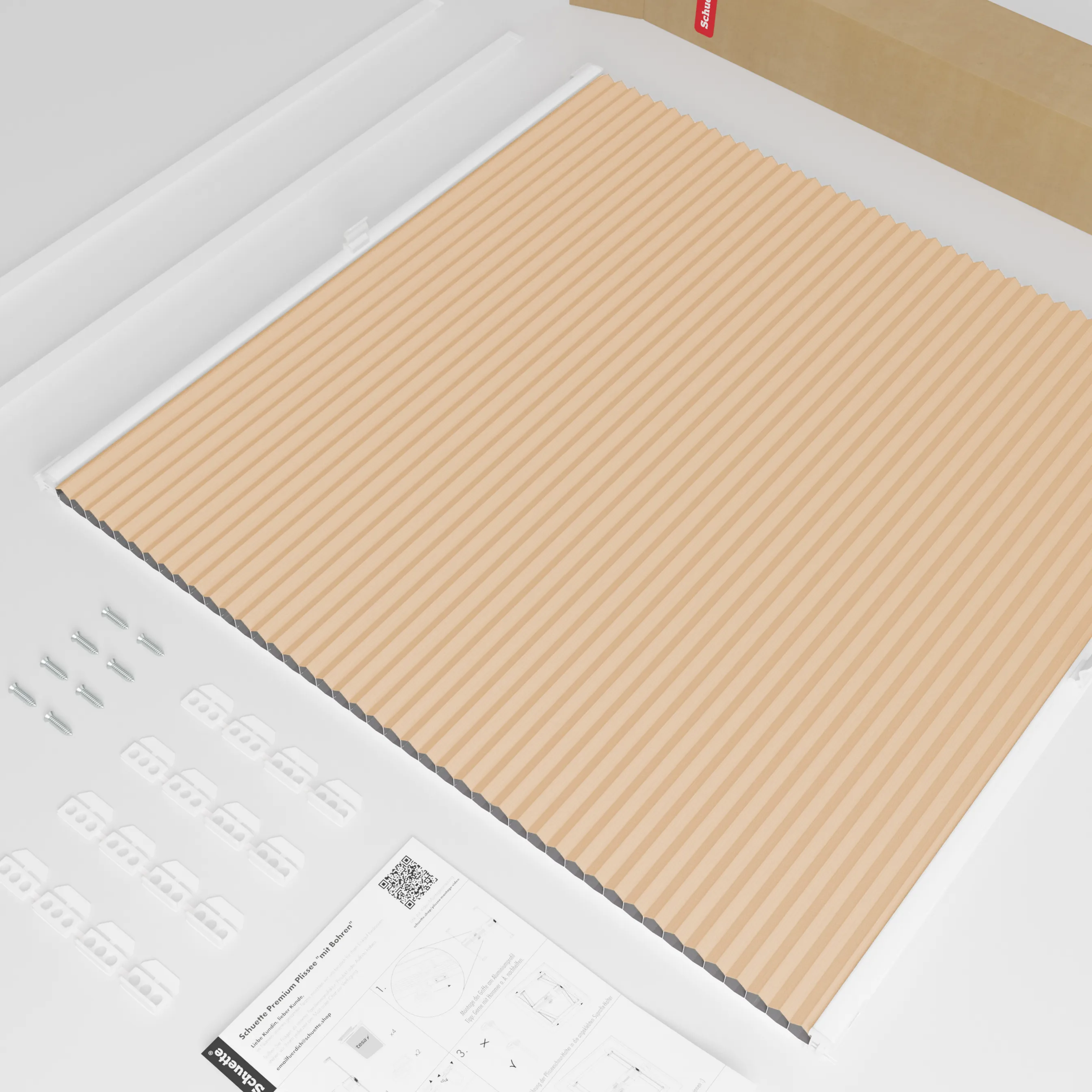 Schuette® Dachfenster Wabenplissee nach Maß • Honey Kollektion: Honeywood (Sand) • Profilfarbe: Walnuss