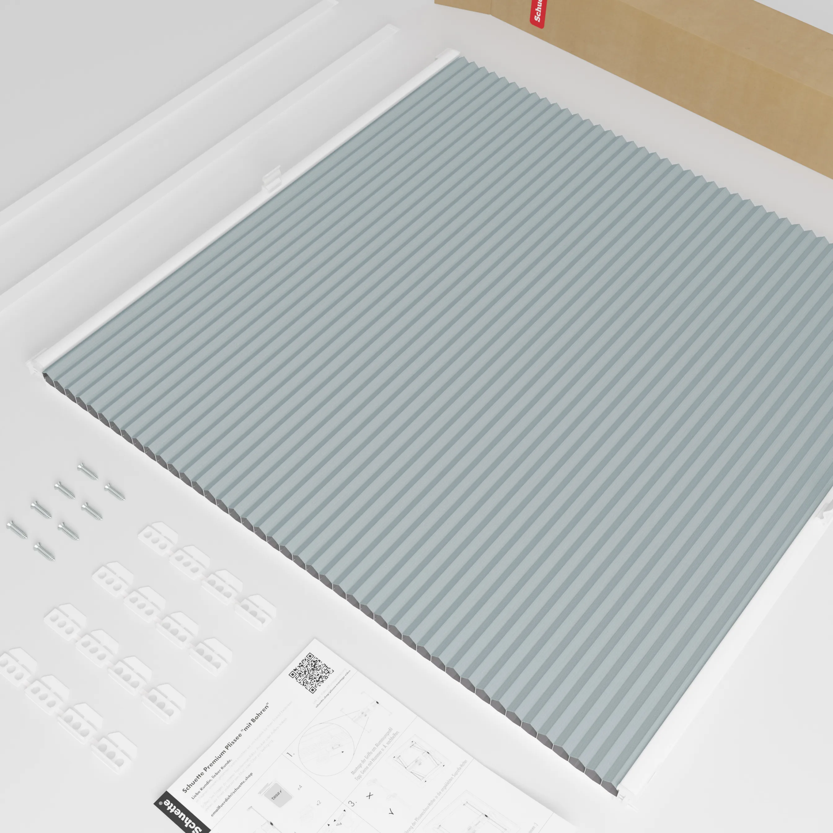 Schuette® Dachfenster Wabenplissee nach Maß • Honey Kollektion: Cloud Nine (Pastellblau) • Profilfarbe: Anthrazit