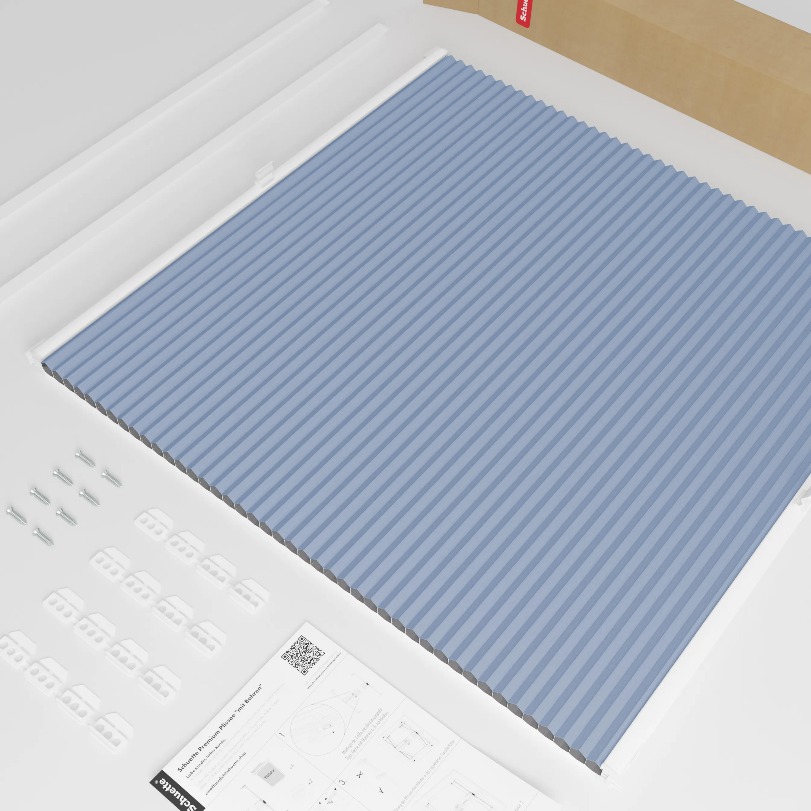 Schuette® Dachfenster Wabenplissee nach Maß • Honey Kollektion: Ocean Drive (Hellblau) • Profilfarbe: Weiß