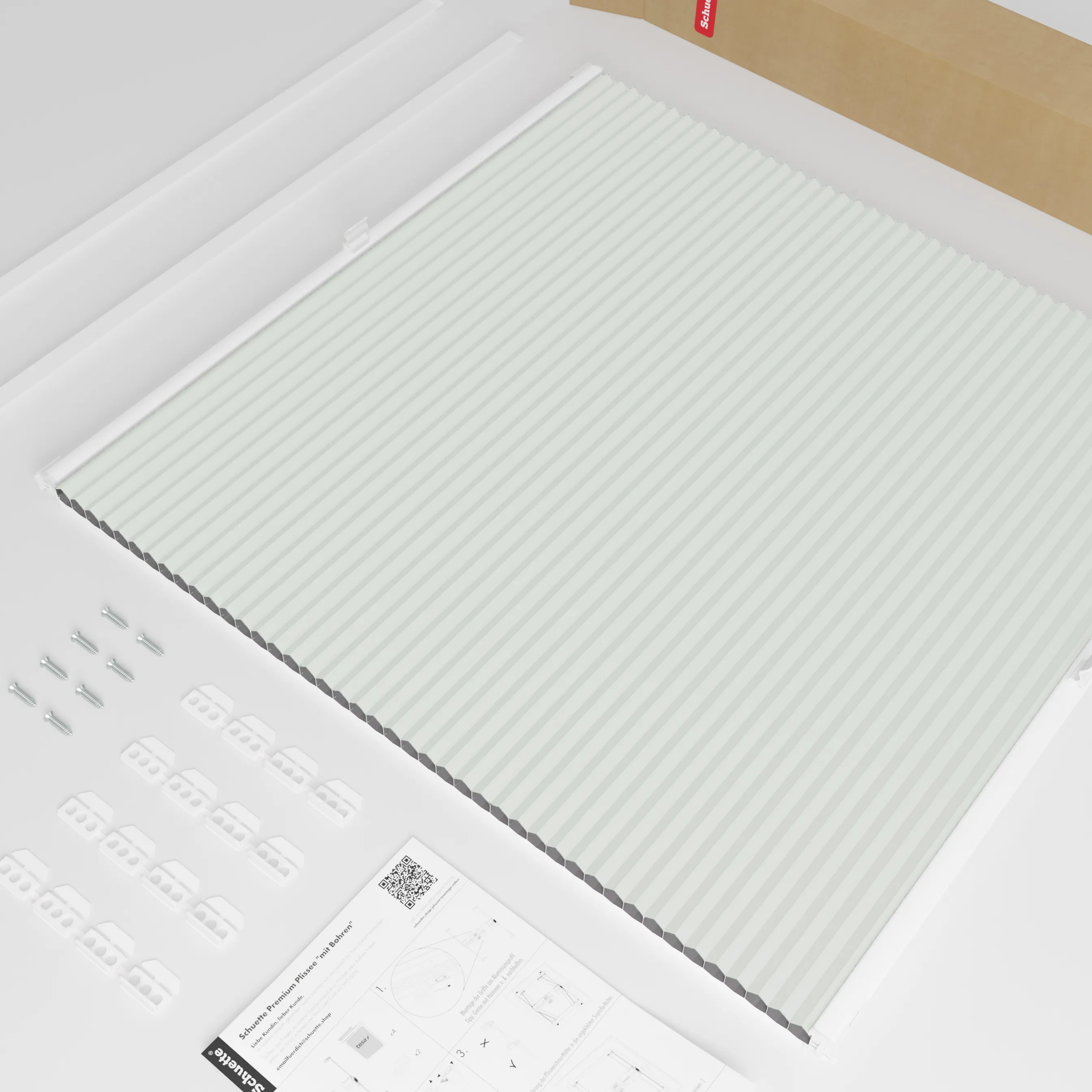 Schuette® Dachfenster Wabenplissee nach Maß • Honey Kollektion: Tinkerbell Twinkle (Pastellgrün) • Profilfarbe: Walnuss