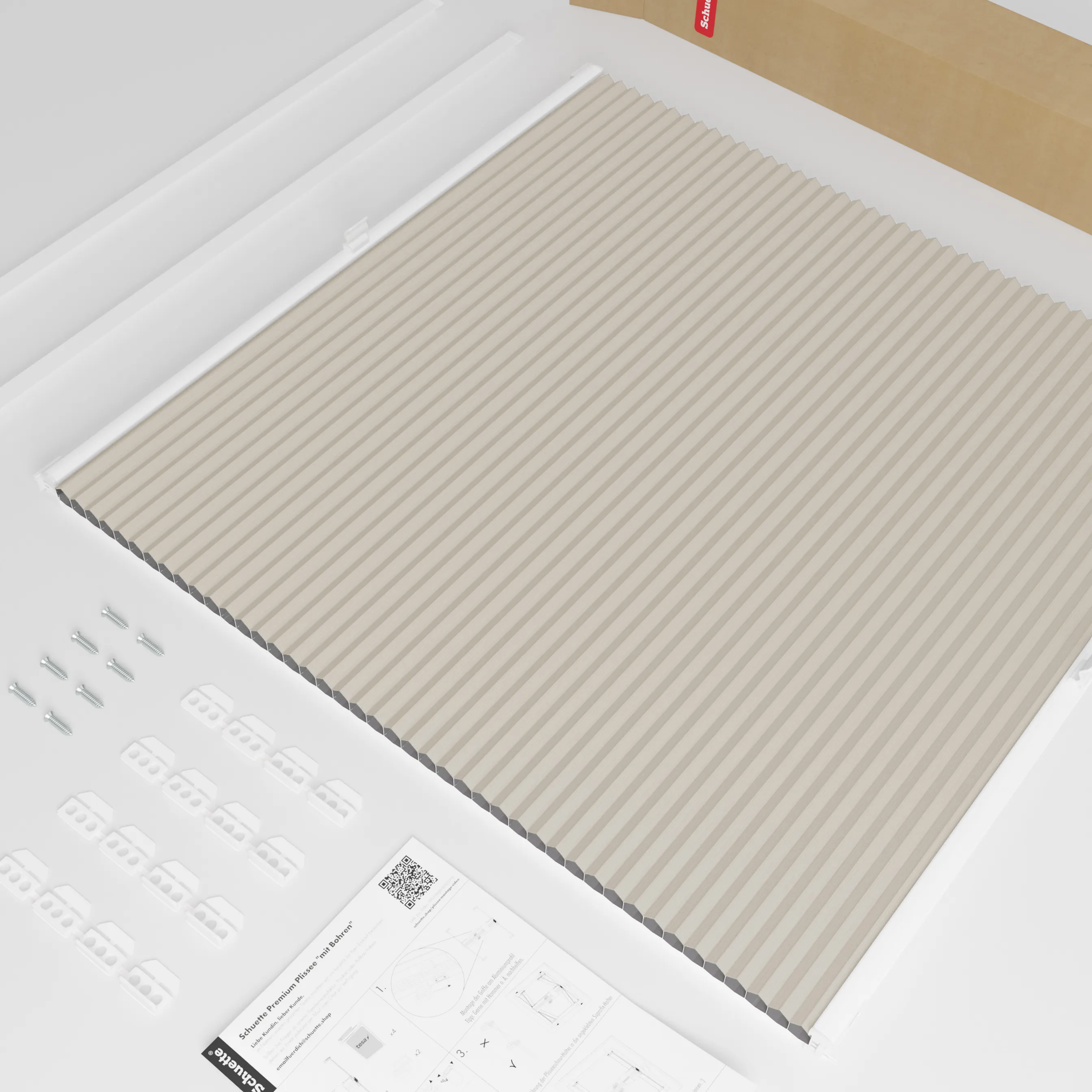 Schuette® Dachfenster Wabenplissee nach Maß • Honey Kollektion: Belgian Waffle (Creme) • Profilfarbe: Silber