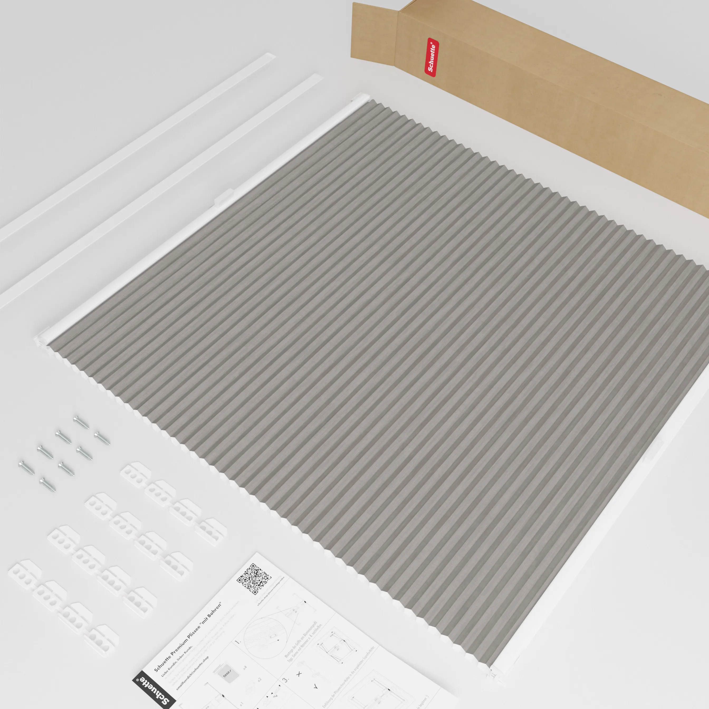 Schuette® Dachfenster Wabenplissee nach Maß • Thermo x Honey Kollektion: Overbaked (Grau) • Profilfarbe: Eiche