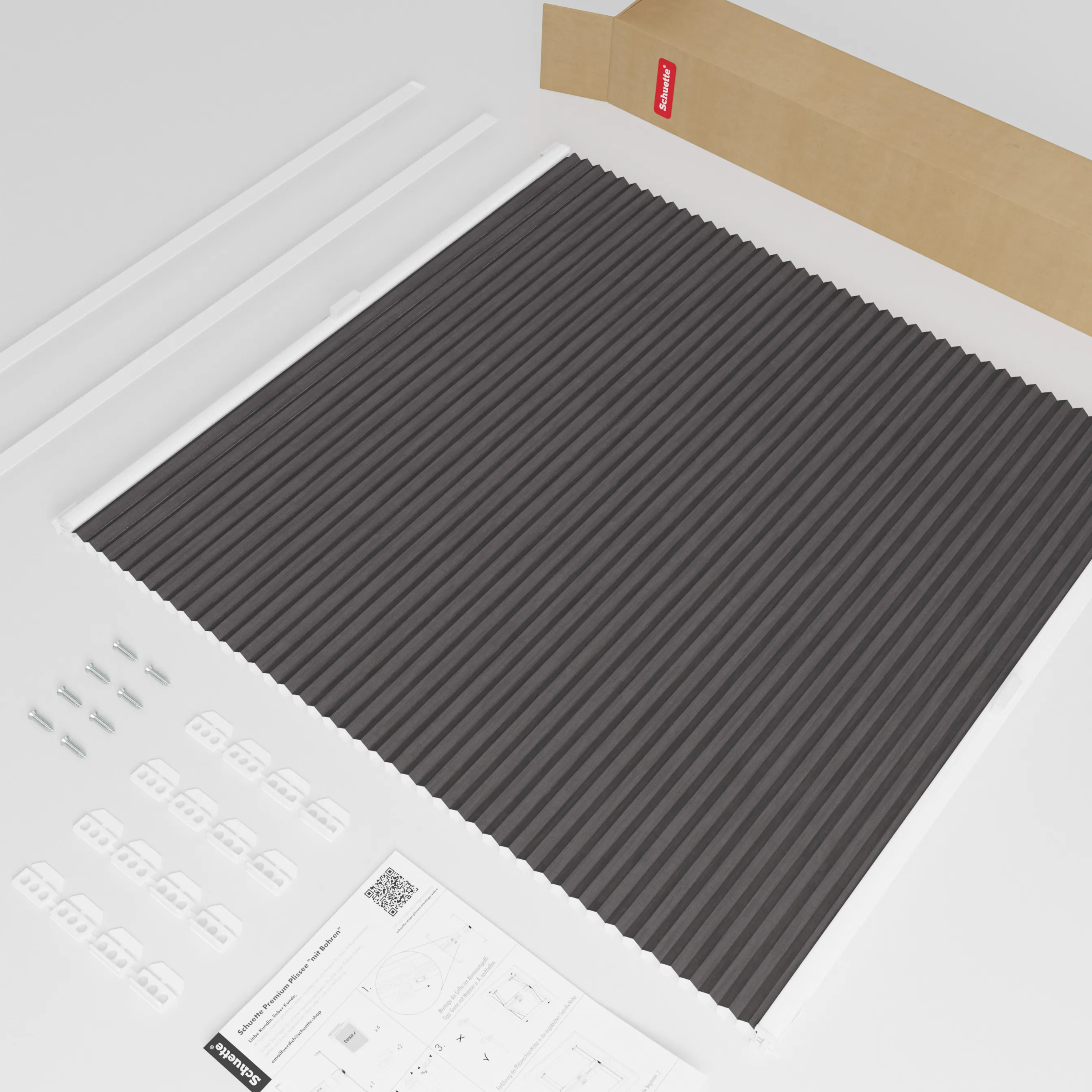 Schuette® Dachfenster Wabenplissee nach Maß • Thermo x Honey Kollektion: Midnight Snack (Schwarz) • Profilfarbe: Weiß