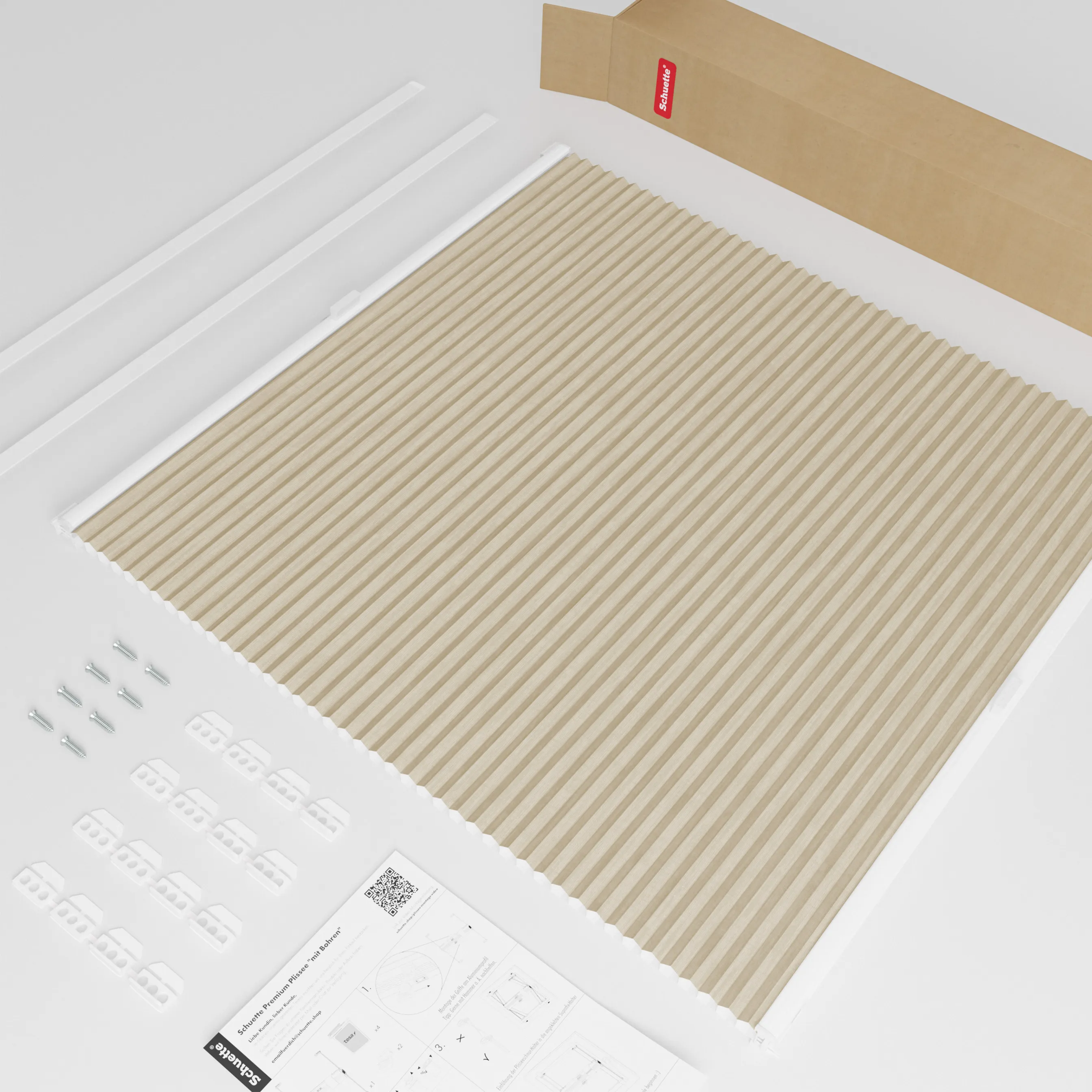 Schuette® Dachfenster Wabenplissee nach Maß • Thermo x Honey Kollektion: Latte Mood (Sandbeige) • Profilfarbe: Walnuss