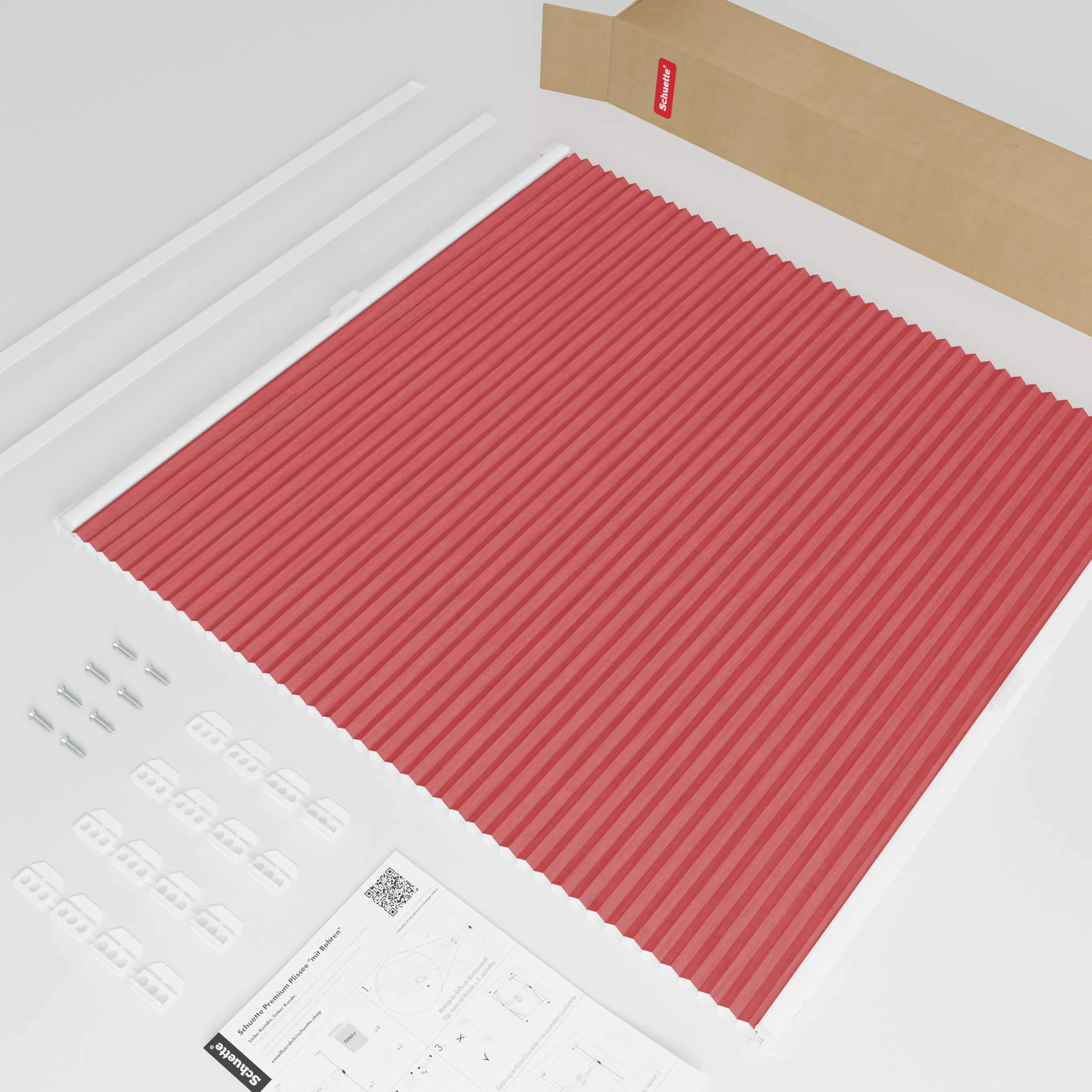 Schuette® Dachfenster Wabenplissee nach Maß • Thermo x Honey Kollektion: Cherrished (Rot) • Profilfarbe: Braun