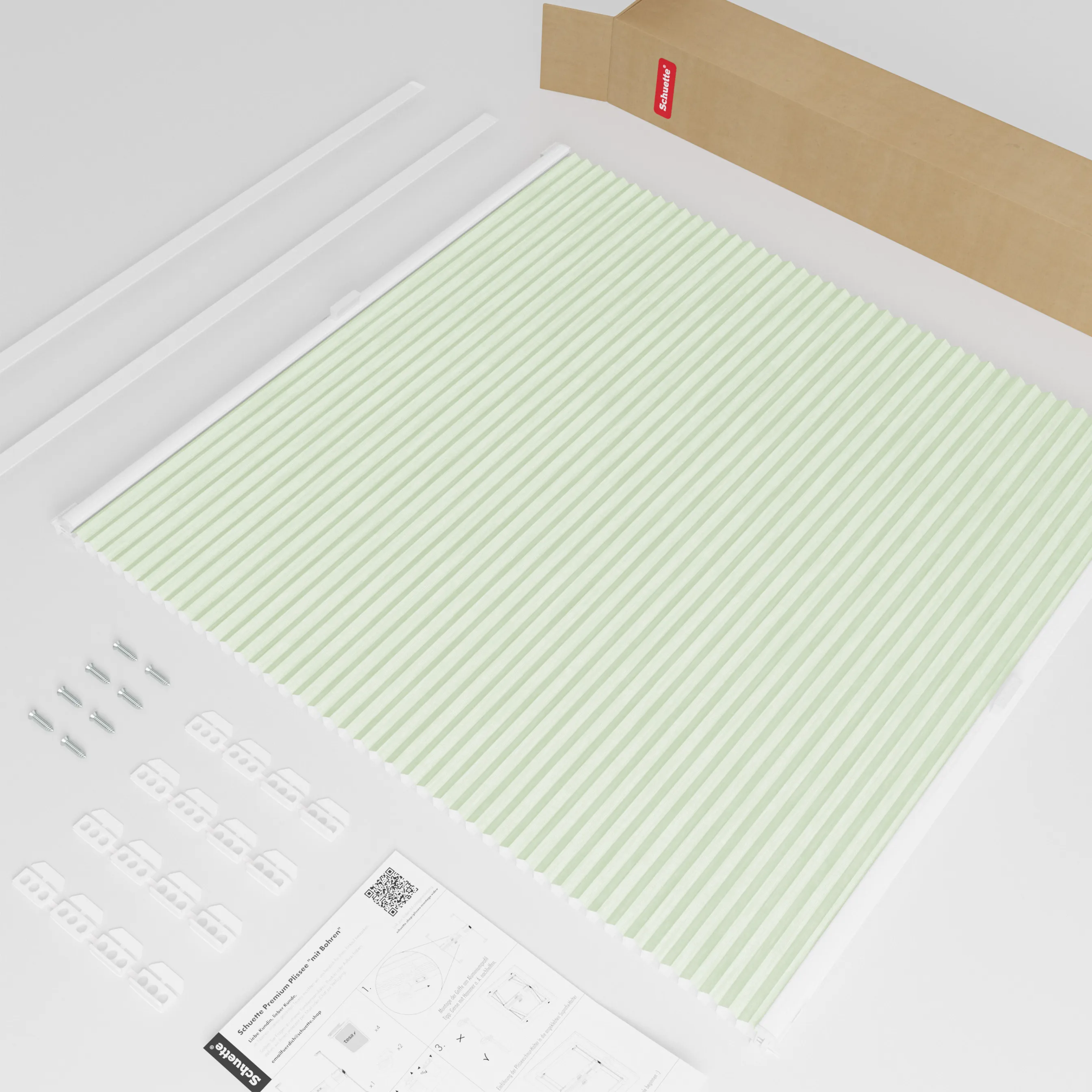 Schuette® Dachfenster Wabenplissee nach Maß • Thermo x Honey Kollektion: Let’s Matcha! (Pastellgrün) • Profilfarbe: Anthrazit