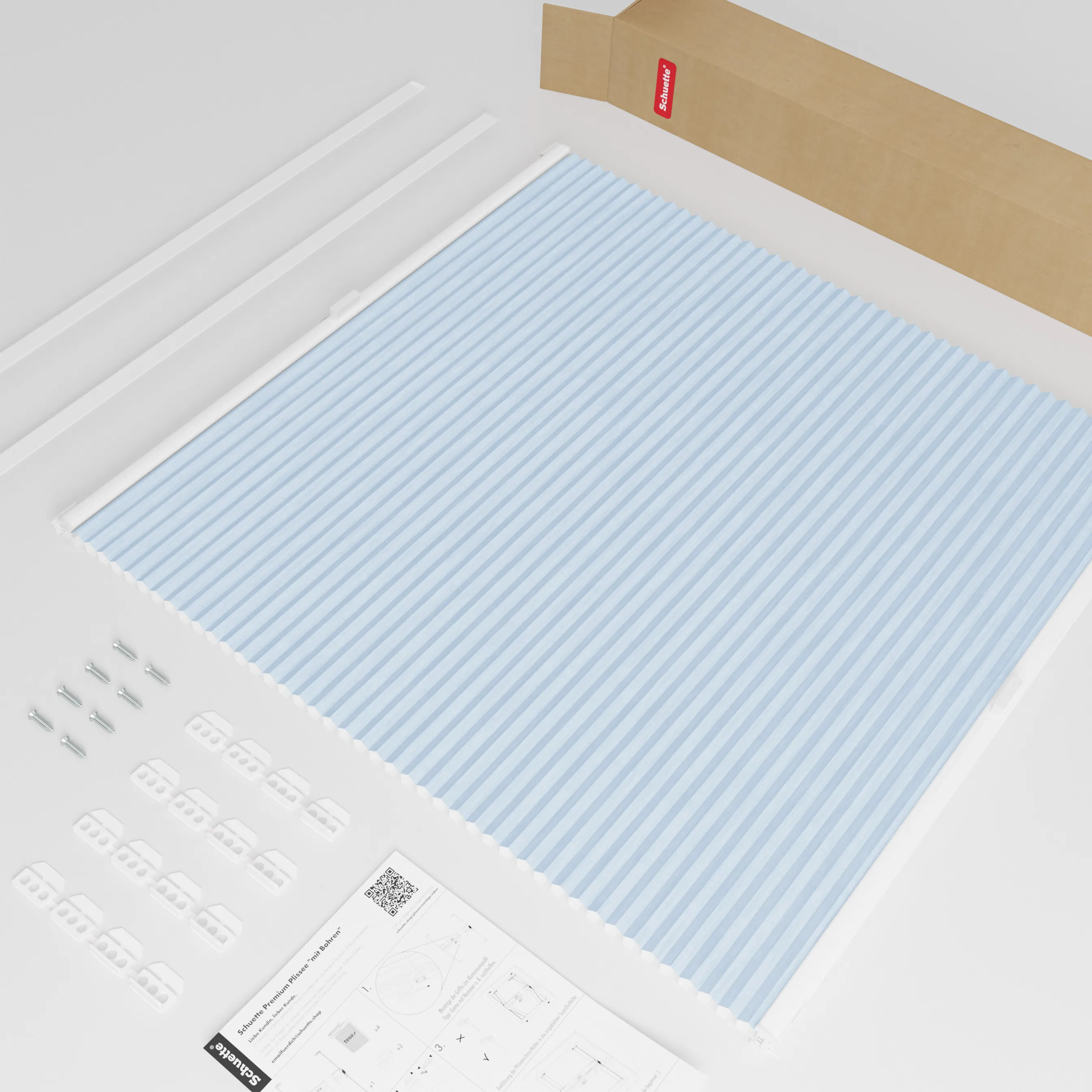 Schuette® Dachfenster Wabenplissee nach Maß • Thermo x Honey Kollektion: Ice Pop (Hellblau) • Profilfarbe: Weiß