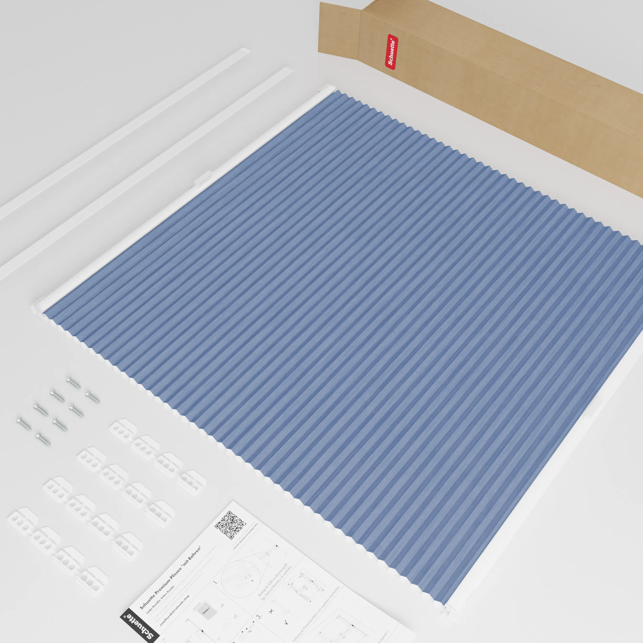 Schuette® Dachfenster Wabenplissee nach Maß • Thermo x Honey Kollektion: Blue Velvet (Blau) • Profilfarbe: Weiß