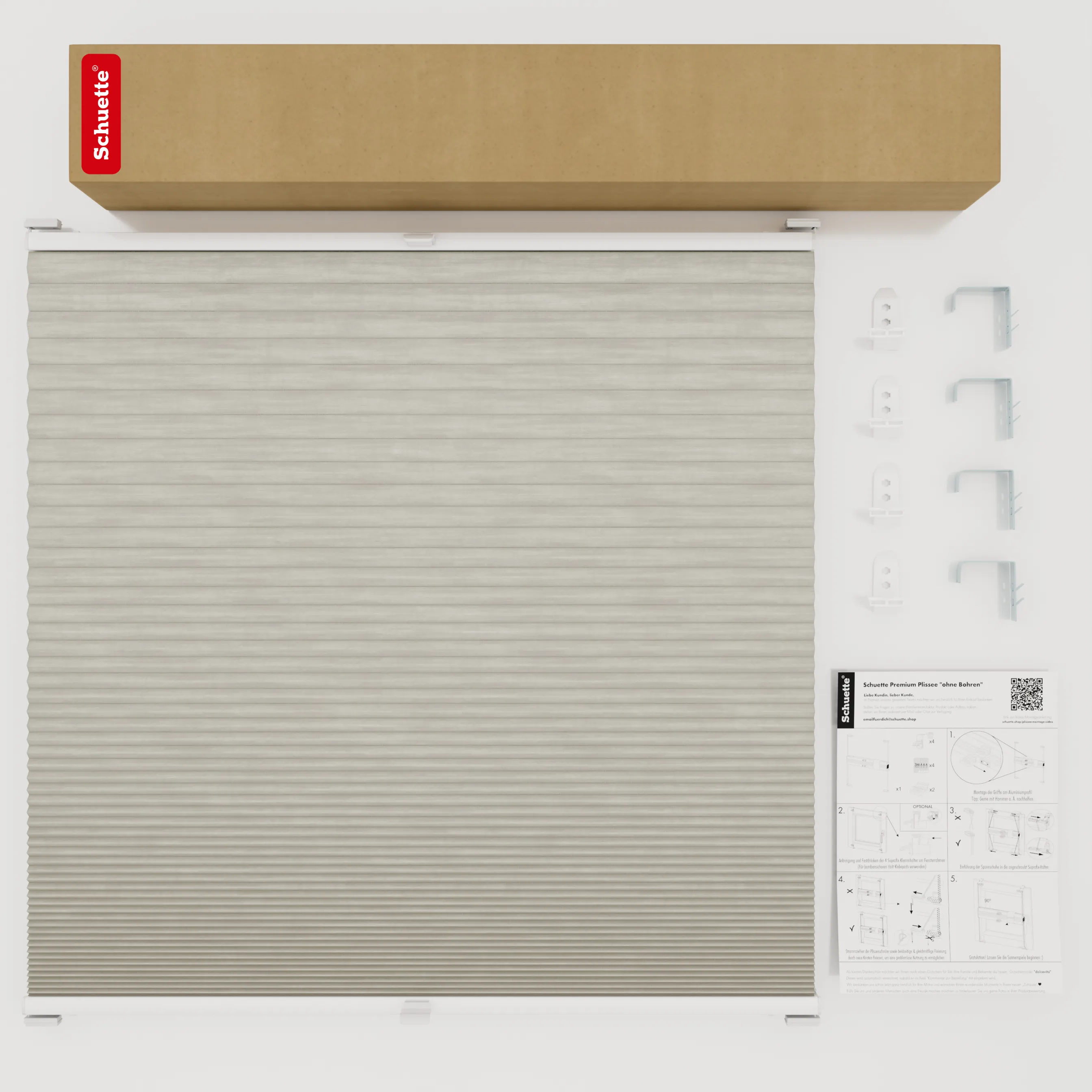 Schuette® Wabenplissee mit Bohren nach Maß • Suprafix "Double 2in1" Schraub- & Klemmhalter • Thermo x Honey Kollektion: Chia Later! (Grau) • Profilfarbe: Anthrazit