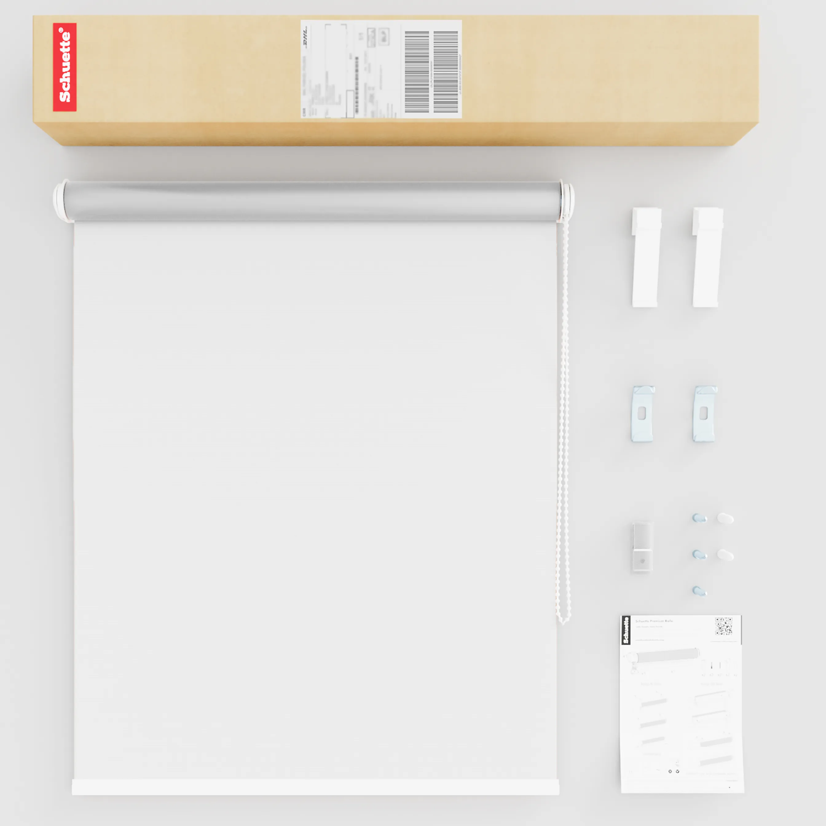 Schuette® Verdunkelungsrollo ohne Bohren & mit Bohren 2in1 nach Maß ● Kollektion Thermo Blackout: Snowflake (Weiß) ● Profilfarbe: Weiß