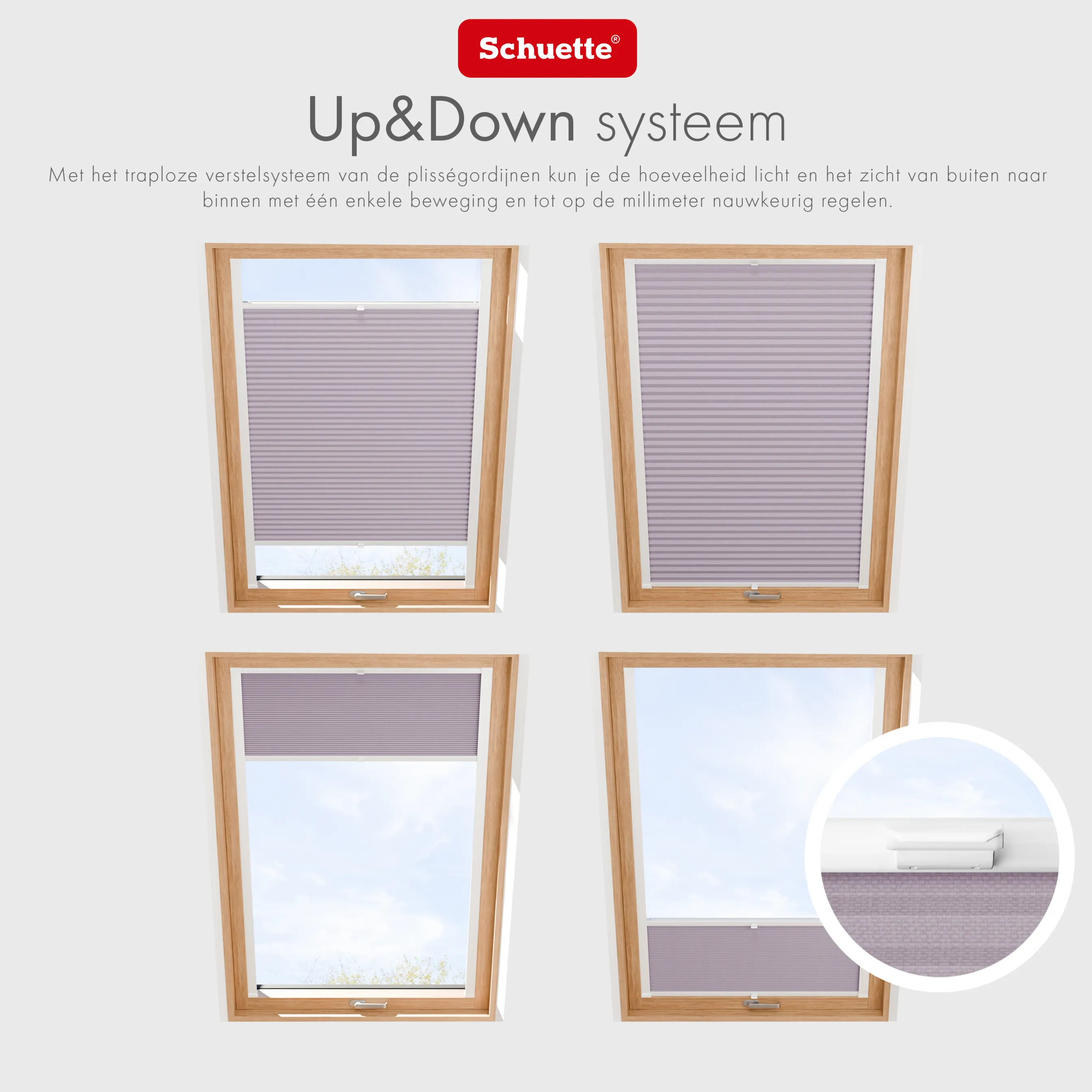 Schuette® Dachfenster Wabenplissee nach Maß • Honey Kollektion: Sakura Sky (Pastelllila) • Profilfarbe: Weiß