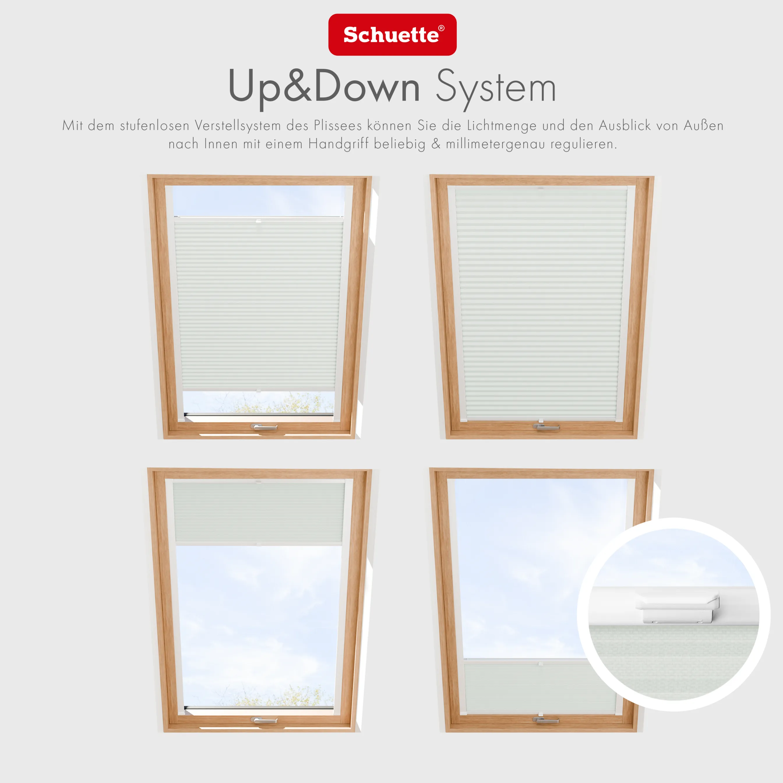 Schuette® Dachfenster Wabenplissee nach Maß • Honey Kollektion: Tinkerbell Twinkle (Pastellgrün) • Profilfarbe: Walnuss