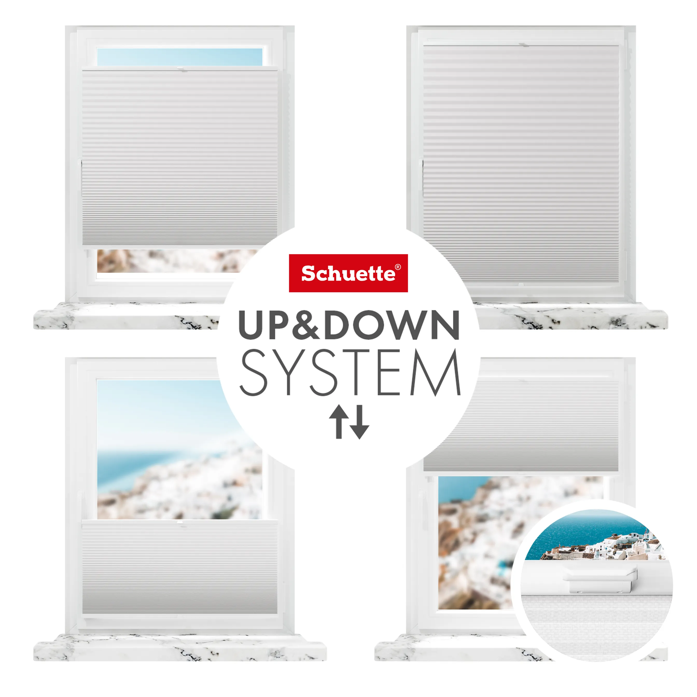 Schuette® Wabenplissee ohne Bohren nach Maß • Klebehalter & Schraubhalter 2in1 Set "Letsbond" • Honey Kollektion: Gray-zy in Love (Pastellgrau) • Profilfarbe: Eiche