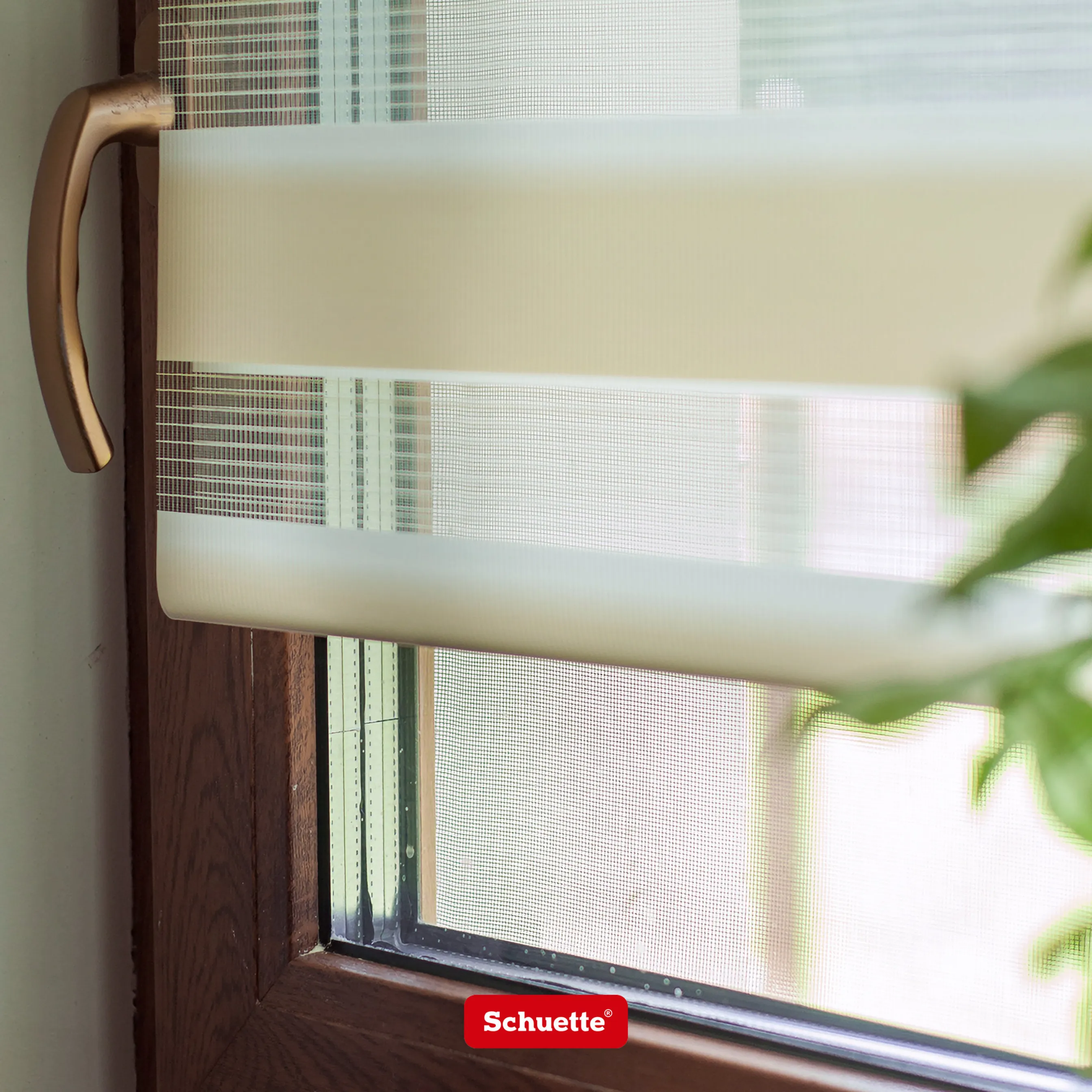 Schuette® Tag und Nacht Rollo ohne Bohren & mit Bohren 2in1 nach Maß • Doppelrollo Kollektion: Sweet Orange (Orange) • Profilfarbe: Weiß