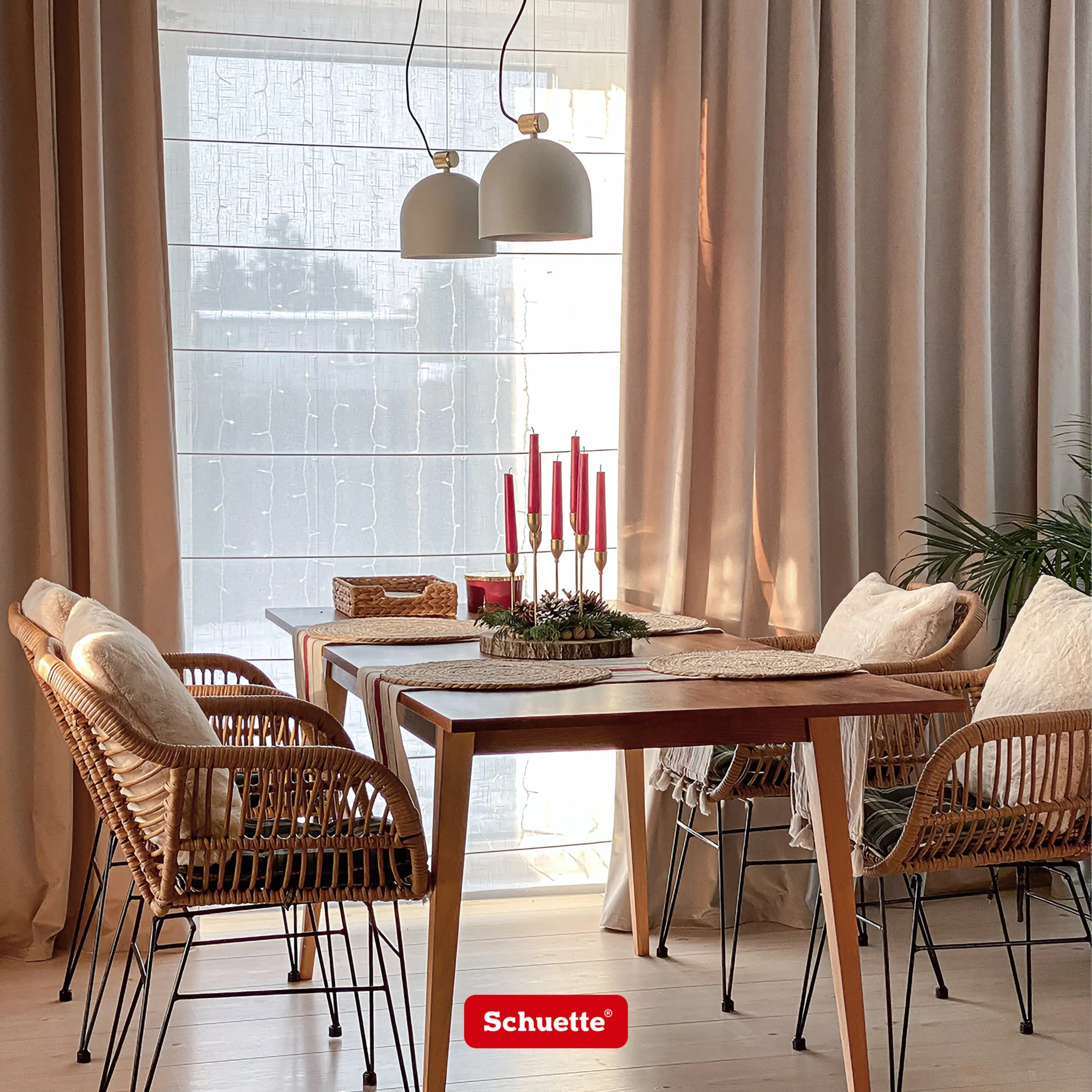 Schuette® Verdunkelungs-Vorhang Gardine mit Tunnelband nach Maß ● Century Black Kollektion: Fire Dance (Rot) ● 1 Stück ● Knitterfrei Pflegeleicht Thermo Blickdicht & stark Abdunkelnd